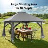 Grey 13 x 13 Ft Pop-Up Gazebo Outdoor Canopy w/ Mesh Mosquito Netting Sidewalls