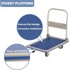 Bosonshop Folding Platform Cart Heavy Duty Hand Truck Moving Push Flatbed Dolly Cart for Warehouse Home Office;  660 lbs Weight Capacity