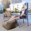 Jaxx Leon Outdoor Bean Bag Ottoman, Taupe