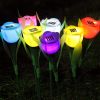 6 Pcs Solar Garden Tulip Flower Light Outdoor Solar Pathway light IP54 Water-resistant Landscape Lights