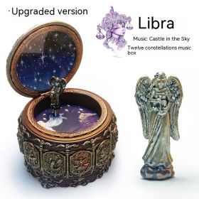 Retro Rotating Luminous Constellation Music Box Birthday Gift For Girls (Option: Libra-Music Sky City)