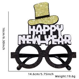 2024 New Year Party Funny Holiday Decorative Glasses Photo Props Glasses Frame (Option: HAPPY NEW YEAR Bowler Hat)