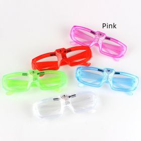 LED Glasses 2024 New Year Party Bar Concert Props Luminous Glasses (Color: Pink)