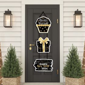 2024 New Year Party Decoration Door Hanging New Year's Eve Party Decoration Atmosphere Arrangement Pendant (Option: New Year Door Hanging)