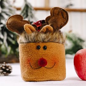 New Christmas Decoration Supplies Linen Drawstring Elderly Candy Bag Children Gift Bag (Option: Elk Style 2)