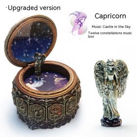 Retro Rotating Luminous Constellation Music Box Birthday Gift For Girls (Option: Capricorn-Music Sky City)