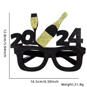 2024 New Year Party Funny Holiday Decorative Glasses Photo Props Glasses Frame (Option: 2024beer goblet)