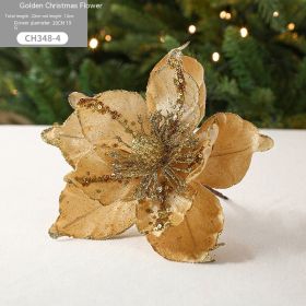 Artificial Flower Christmas Tree Decoration (Color: Gold)