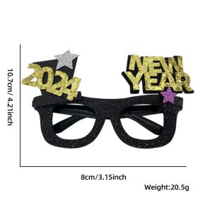 2024 New Year Party Funny Holiday Decorative Glasses Photo Props Glasses Frame (Option: 2024NEW YEAR Model)