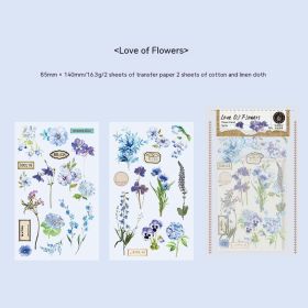 Artistic Style Mori Style Label Waterproof Journal Decorative Source Material Stickers (Option: Fan Love Of Flower)