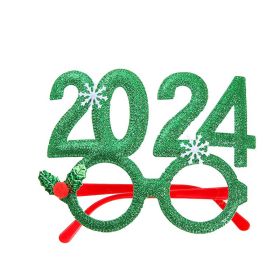 2024 New Year Christmas Glasses Children Gift Party Decoration (Color: Green)