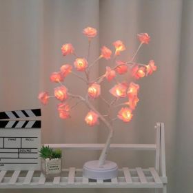 Holiday Desktop Gift's Decorative Lights (Option: Pink Roses White-Usb Plug In)