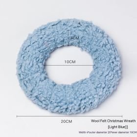 Christmas Bracelet Garland Wreath Rattan Window Site Layout (Option: Wool Felt Garland Light Blue)