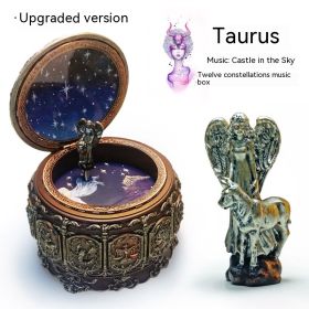 Retro Rotating Luminous Constellation Music Box Birthday Gift For Girls (Option: Taurus-Music Sky City)