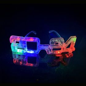 LED Glowing New Year Glasses 2024 Glitter Glasses For Party Evening Decoration (Color: White)