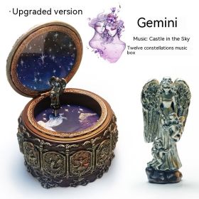 Retro Rotating Luminous Constellation Music Box Birthday Gift For Girls (Option: Gemini-Music Sky City)