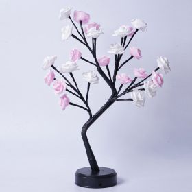 Holiday Desktop Gift's Decorative Lights (Option: White Pink Rose-Usb Plug In)