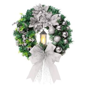 Christmas Holiday Decorations Jesus Door Hanging (Option: 45cm Silver Belt Lamp Flower)