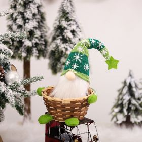 Bamboo Woven Candy Basket Forest Man Faceless Doll (Option: Green Doll Candy Basket)