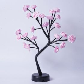 Holiday Desktop Gift's Decorative Lights (Option: Pink Roses-Usb Plug In)