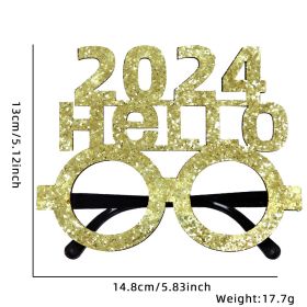 2024 New Year Party Funny Holiday Decorative Glasses Photo Props Glasses Frame (Option: 2024HELLO)