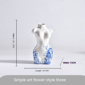 Ceramic Vase Decoration Art Body Small Blue And White Texture Homestay (Option: Vase 4)