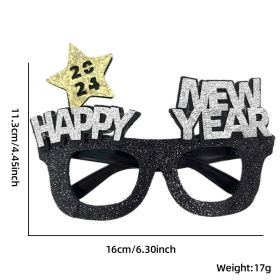 2024 New Year Party Funny Holiday Decorative Glasses Photo Props Glasses Frame (Option: HAPPY NEW YEAR Model)