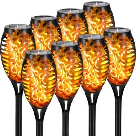 4/8/12pcs/pack Solar Outdoor Lights, 12LED Solar Torch Lights With Flickering Flame For Garden Decor, Mini IP65 Waterproof Landscape Flame Lights For (Color: Yellow Light, size: 8pcs)