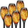 4/8/12pcs/pack Solar Outdoor Lights, 12LED Solar Torch Lights With Flickering Flame For Garden Decor, Mini IP65 Waterproof Landscape Flame Lights For