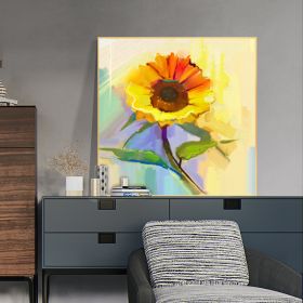 Modern canvas wall art famous sunflower flower decoration hand painted abstract oil painting canvas living room wall decoration painting (size: 100x100cm)