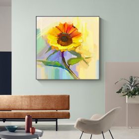 Modern canvas wall art famous sunflower flower decoration hand painted abstract oil painting canvas living room wall decoration painting (size: 150x150cm)