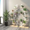 6-Tier 9 Potted Metal Plant Stand Holder Display Shelf with Hook