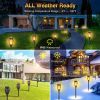 4/8/12pcs/pack Solar Outdoor Lights, 12LED Solar Torch Lights With Flickering Flame For Garden Decor, Mini IP65 Waterproof Landscape Flame Lights For