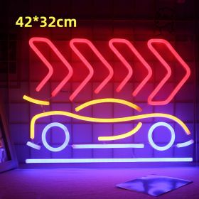 Led Neon Light Indoor And Outdoor Wall Decoration Luminous Advertising Spaceman Planet Pattern (Option: Style E-Unadjustable Brightness-USB)